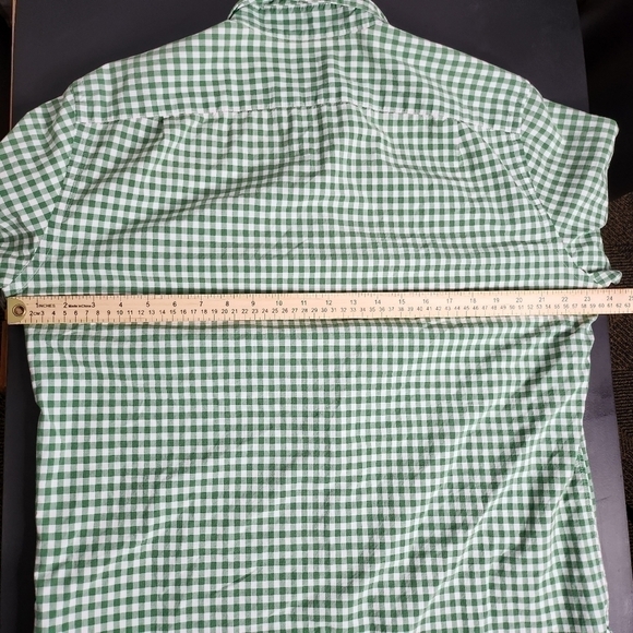J. Crew Kelley Green Gingham Button Down 100% Cotton Men's Large Shirt - Picture 8 of 11